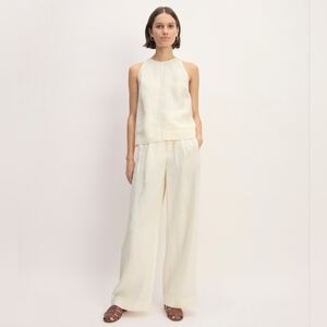 Everlane The Linen Way-High Drape Pants Canvas Cream - Size 8